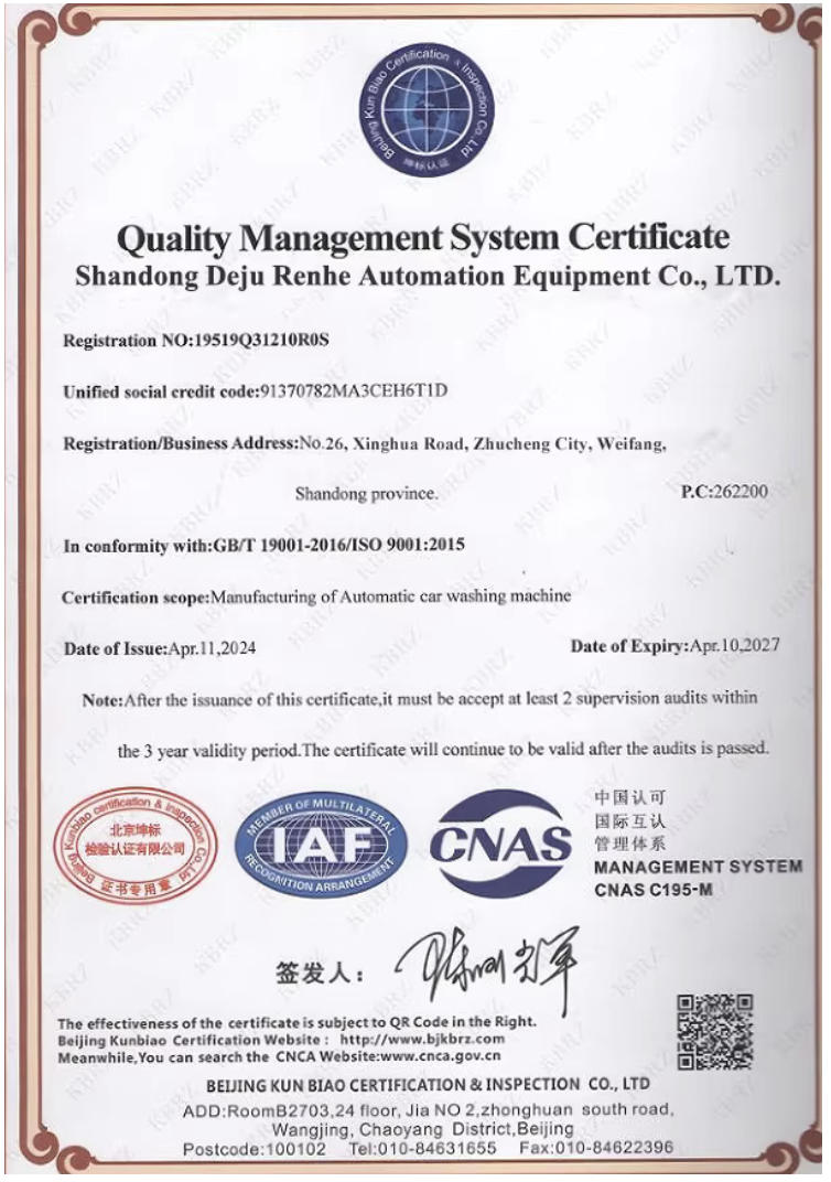 Accreditation certificate